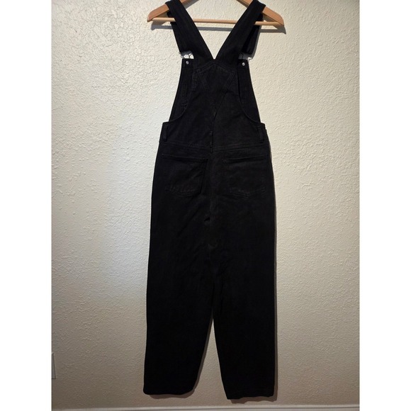 John Galt Black Denim Overalls Womens Size S Wide Leg Cotton Dungarees RR085 - Picture 6 of 7